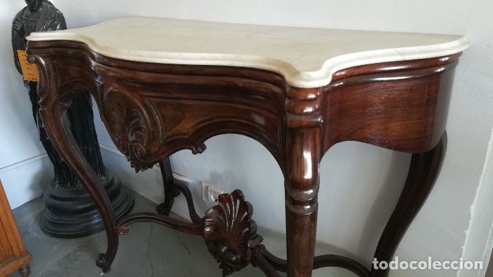 Antig&uuml;edades: CONSOLA ISABELINA MARMOL BLANCO - Foto 2