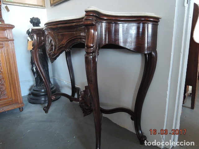 Antig&uuml;edades: CONSOLA ISABELINA MARMOL BLANCO - Foto 3