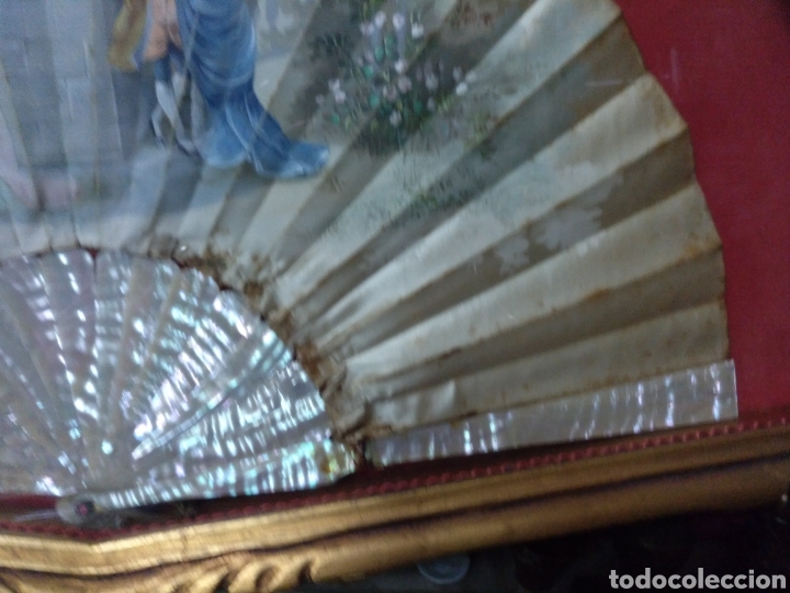 Antig&uuml;edades: Antiguo abanico de n&aacute;car con su marco - Foto 3