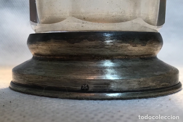 Antig&uuml;edades: JARRON DE CRISTAL Y PIE DE PLATA - Foto 2