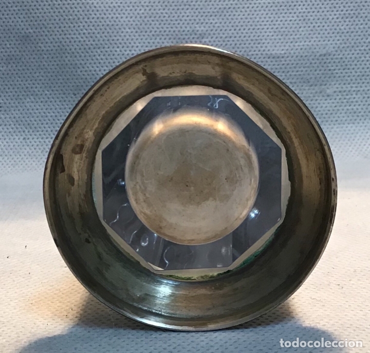 Antig&uuml;edades: JARRON DE CRISTAL Y PIE DE PLATA - Foto 4