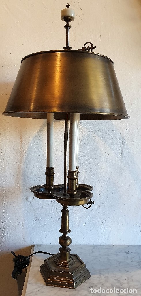 Antig&uuml;edades: LAMPARA DE SOBREMESA DE LATON - Foto 1