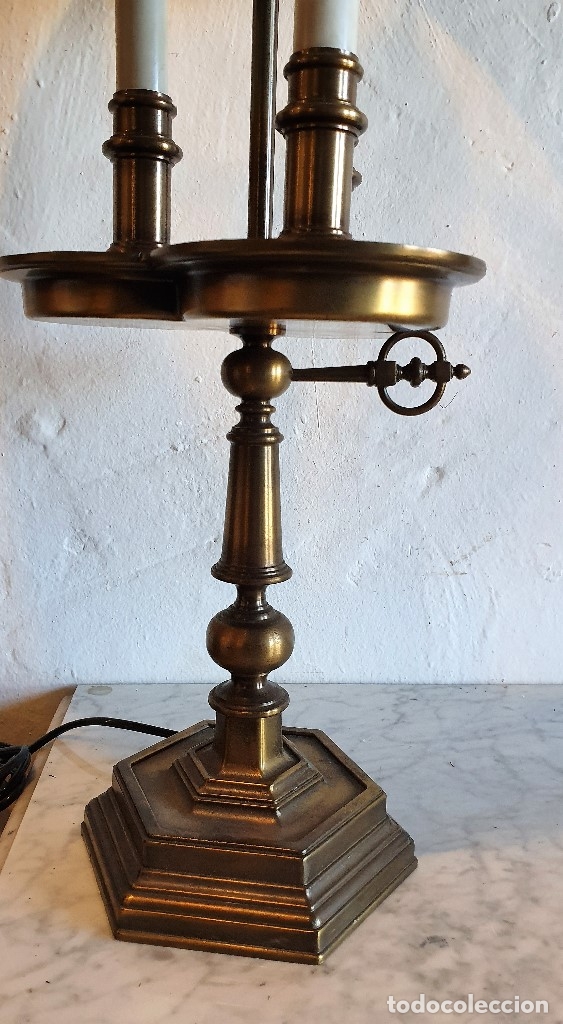 Antig&uuml;edades: LAMPARA DE SOBREMESA DE LATON - Foto 3