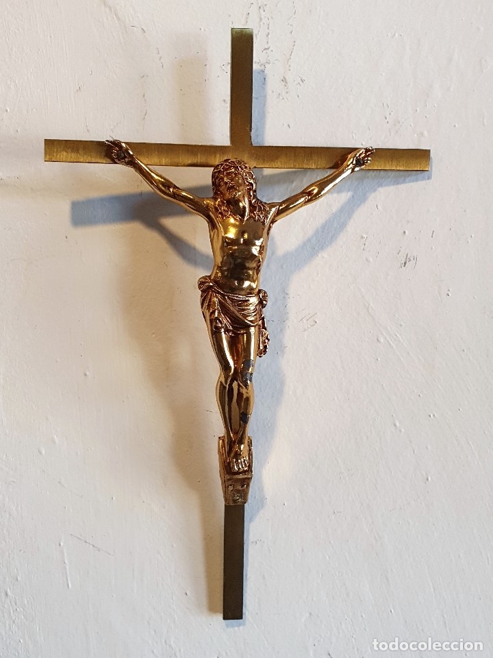 Antig&uuml;edades: CRUCIFIJO DE BRONCE ANTIGUO - Foto 1