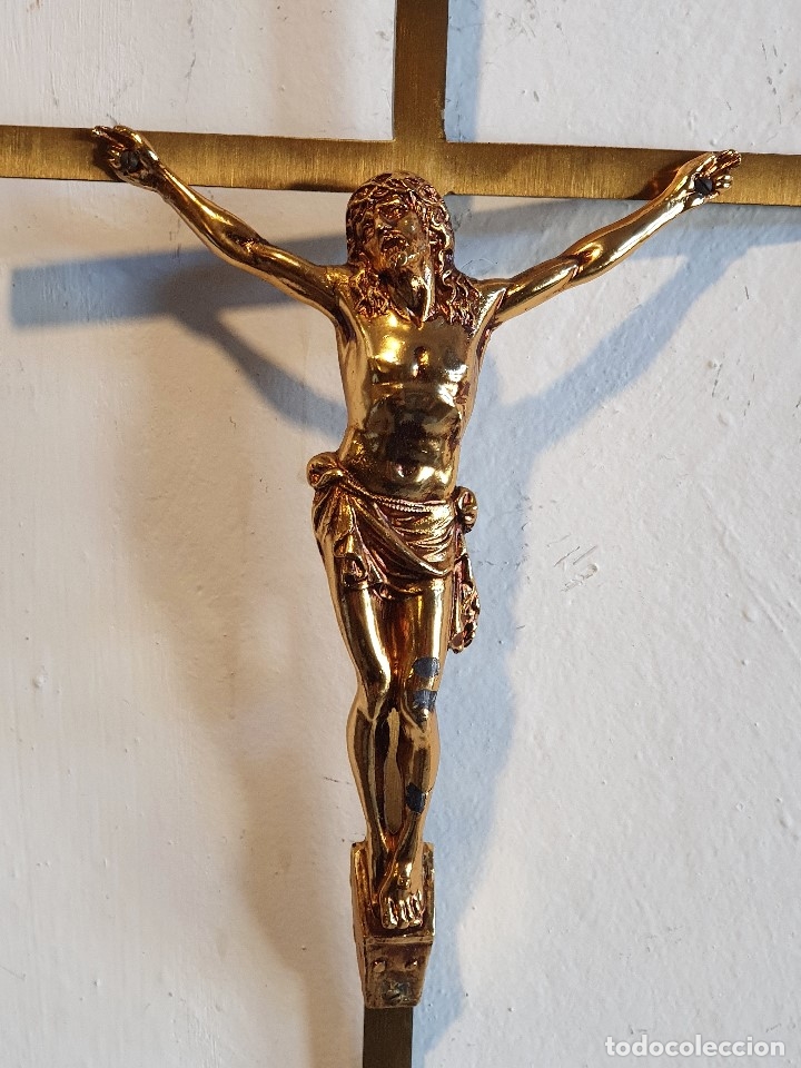 Antig&uuml;edades: CRUCIFIJO DE BRONCE ANTIGUO - Foto 2