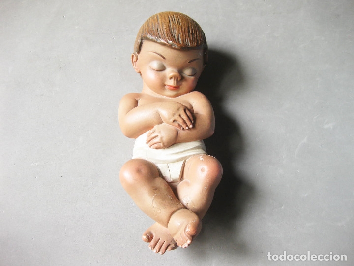 Antig&uuml;edades: NI&Ntilde;O JES&Uacute;S DE ESCAYOLA DIMO S.A. 25 CMS - Foto 1