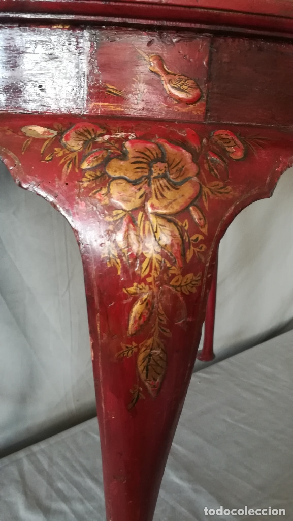 Antig&uuml;edades: MESA DE CAFE INGLESA ROJA - Foto 7