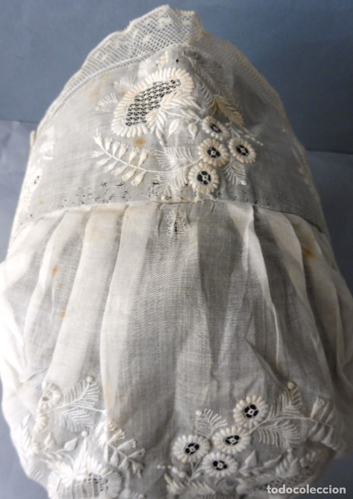 Antig&uuml;edades: ANTIGUO GORRO DE ENCAJE S. XIX - Foto 4