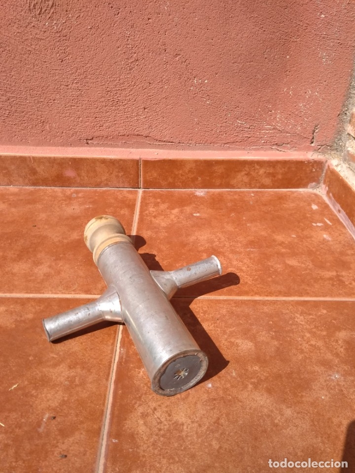 Antig&uuml;edades: CHURRERA DE CHAPA Y &Eacute;MBOLO DE MADERA - ANTIGUA - Foto 3