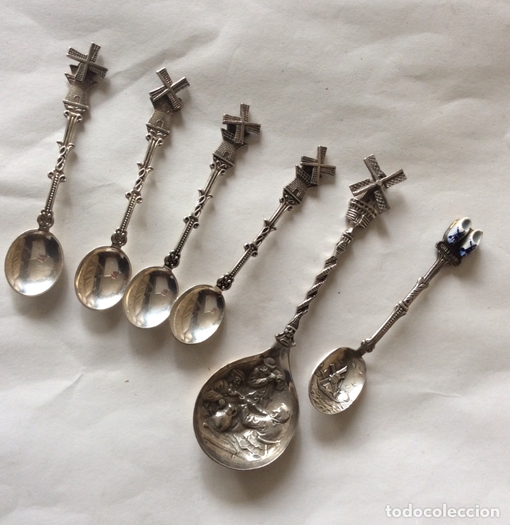Antig&uuml;edades: Conjunto de cucharillas Holandesas en plata de ley - Foto 1