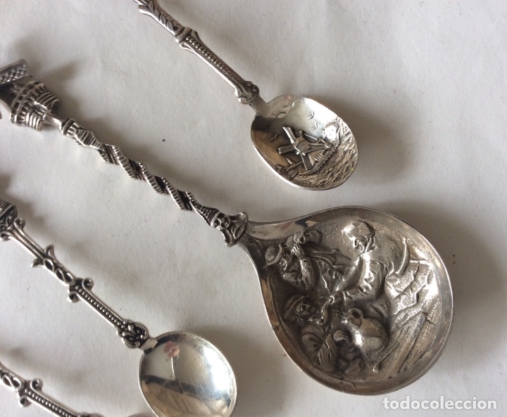 Antig&uuml;edades: Conjunto de cucharillas Holandesas en plata de ley - Foto 2