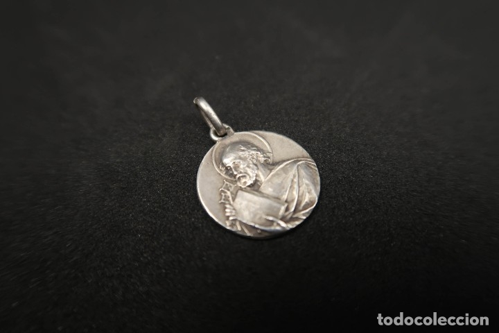 Antig&uuml;edades: Antigua Medalla Religiosa Plata - Foto 2