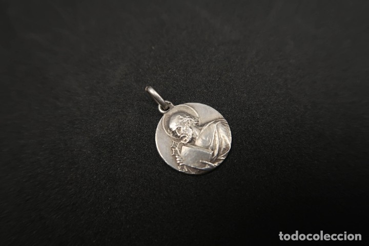 Antig&uuml;edades: Antigua Medalla Religiosa Plata - Foto 5