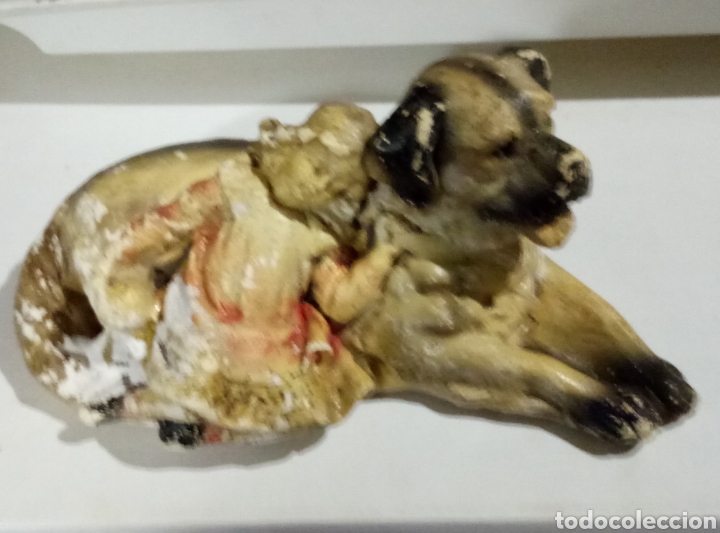 Antig&uuml;edades: Figura ni&ntilde;a con perro - Foto 1