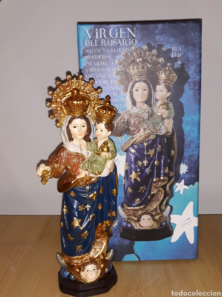 Antig&uuml;edades: VIRGEN DEL ROSARIO 20 CM - Foto 2