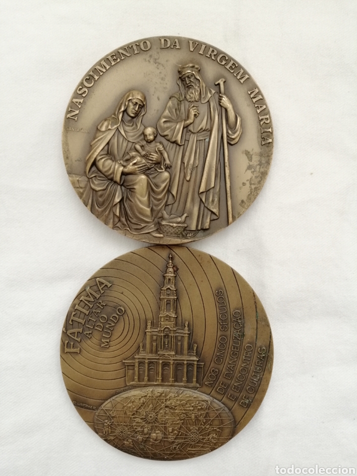 Antig&uuml;edades: Antiguos Medallones Virgen en Bronce. - Foto 2