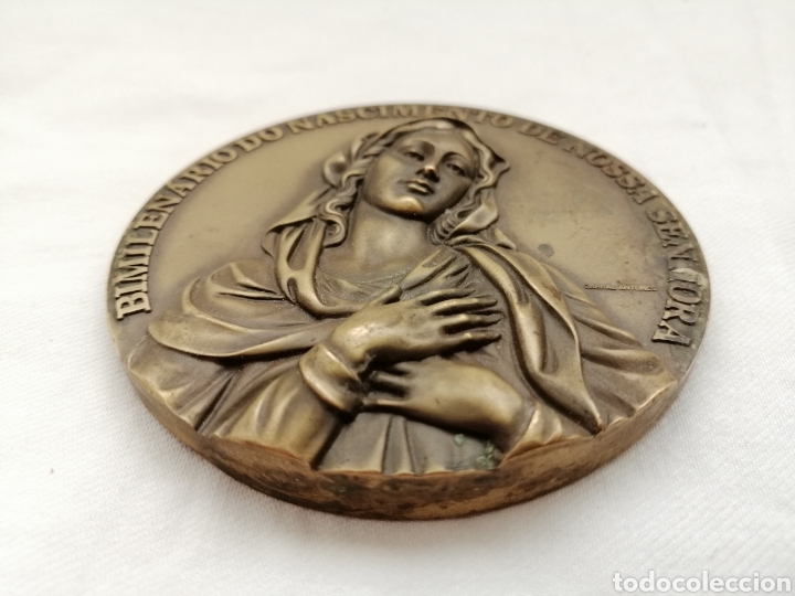 Antig&uuml;edades: Antiguos Medallones Virgen en Bronce. - Foto 4