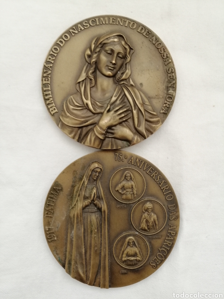 Antig&uuml;edades: Antiguos Medallones Virgen en Bronce. - Foto 1