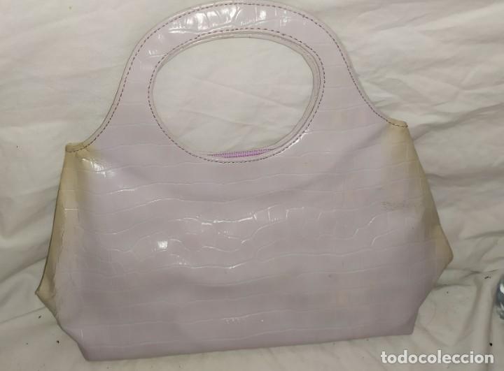 Antig&uuml;edades: Bolso de mano en cuero beige - Foto 1