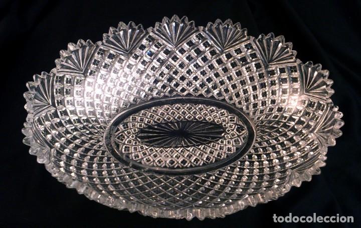 Antiques: CENTRO DE MESA / FRUTERO DE CRISTAL TALLADO. Val St. Lambert B&eacute;lgica