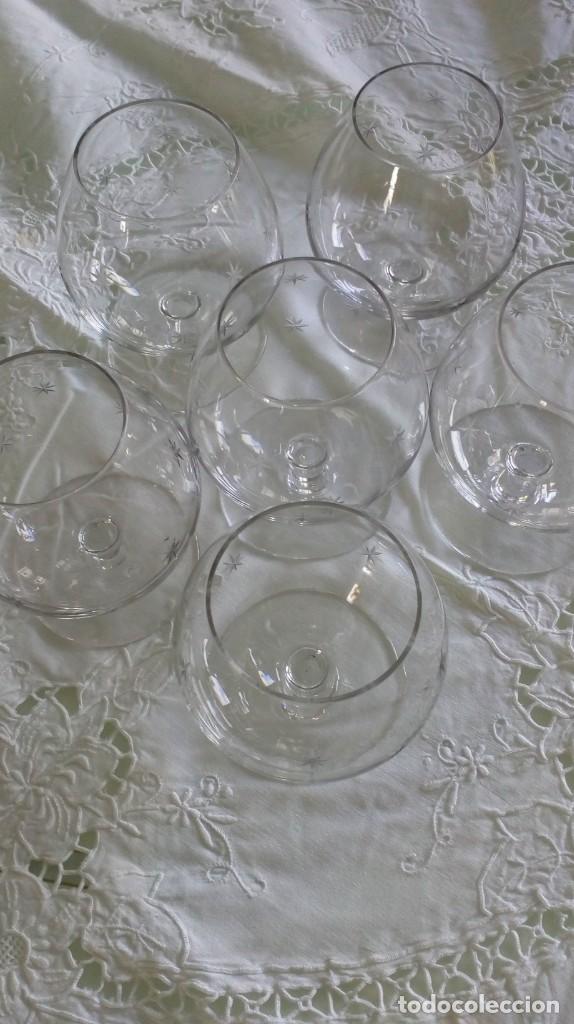 Antig&uuml;edades: JUEGO DE 6 COPAS DE BRANDY TALLADAS - Foto 2
