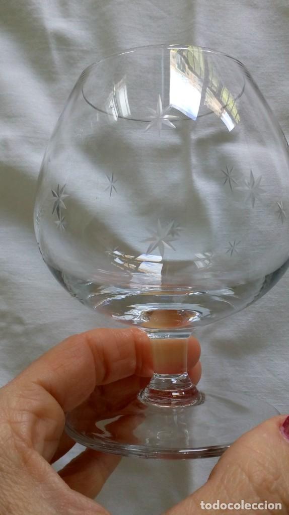Antig&uuml;edades: JUEGO DE 6 COPAS DE BRANDY TALLADAS - Foto 7