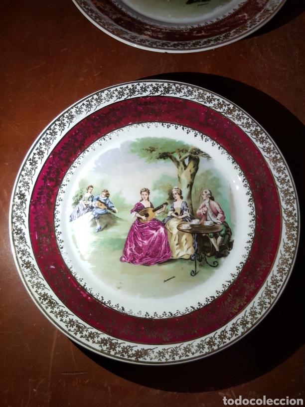 Antig&uuml;edades: Plato decorativo con escena de &eacute;poca. - Foto 1