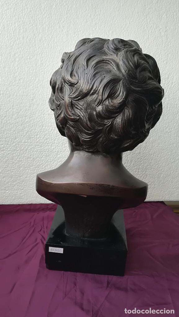 Antig&uuml;edades: BUSTO DE NI&Ntilde;O EN BRONCE PATINADO - Foto 3