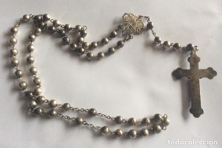 Antig&uuml;edades: Antiguo rosario en plata de ley - Foto 2