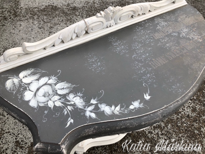 Antig&uuml;edades: Consola decorada y pintada a mano. - Foto 2
