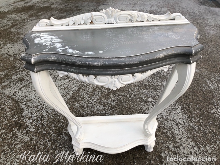 Antig&uuml;edades: Consola decorada y pintada a mano. - Foto 1