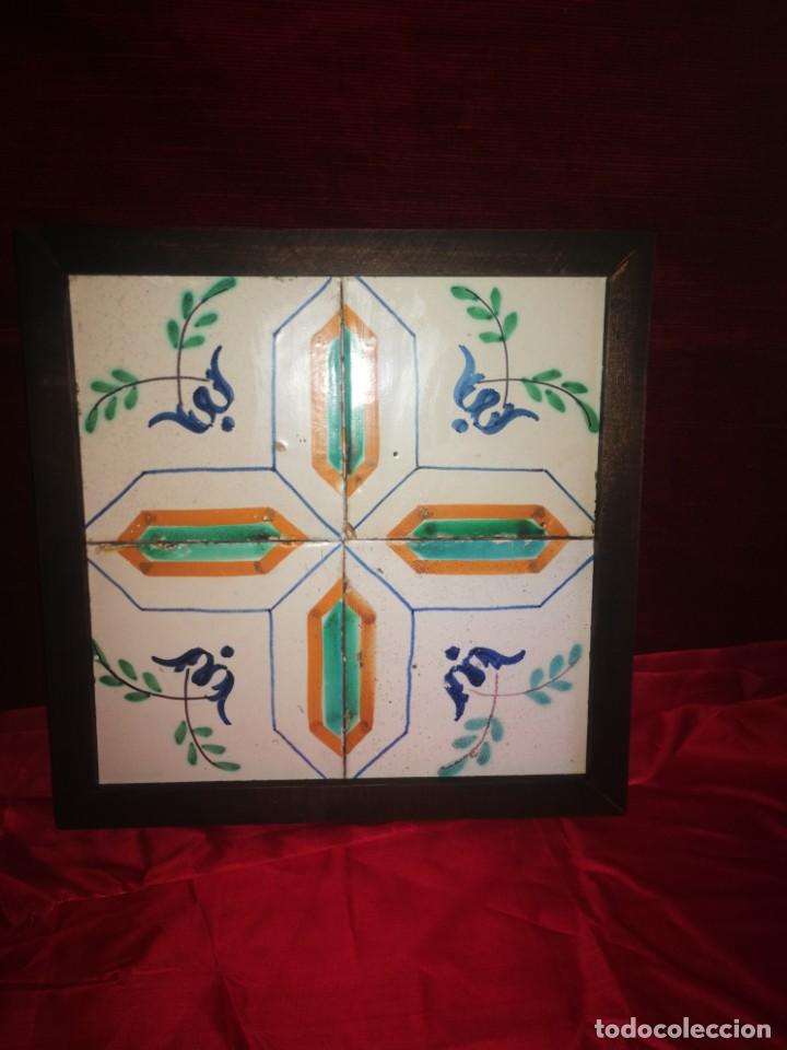 Antig&uuml;edades: PANEL DE CUATRO AZULEJOS DEL sg XIX - Foto 1