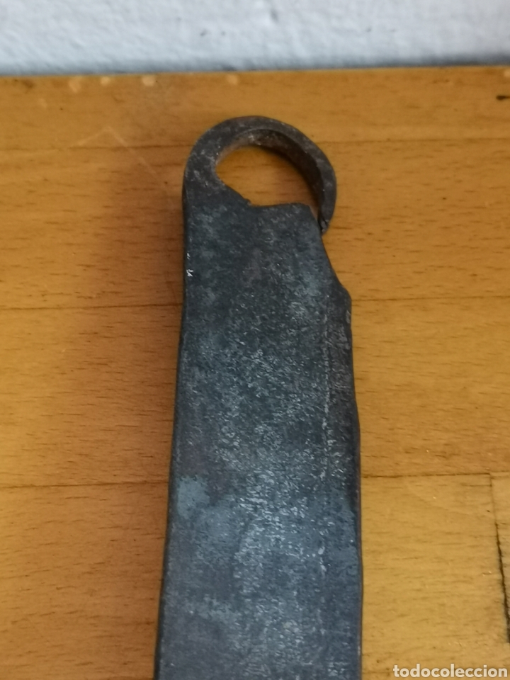 Antig&uuml;edades: Cuchara cuchar&oacute;n de Bronce y mango de hierro antigua - Foto 6