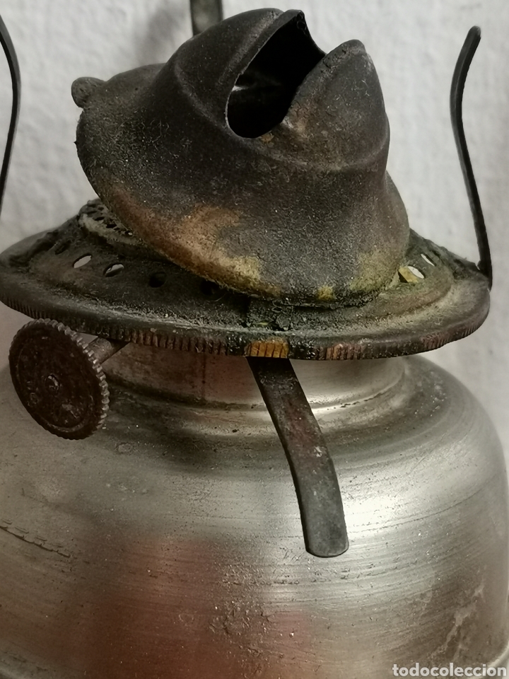 Antig&uuml;edades: Antiguo quinqu&eacute; de metal - Foto 2