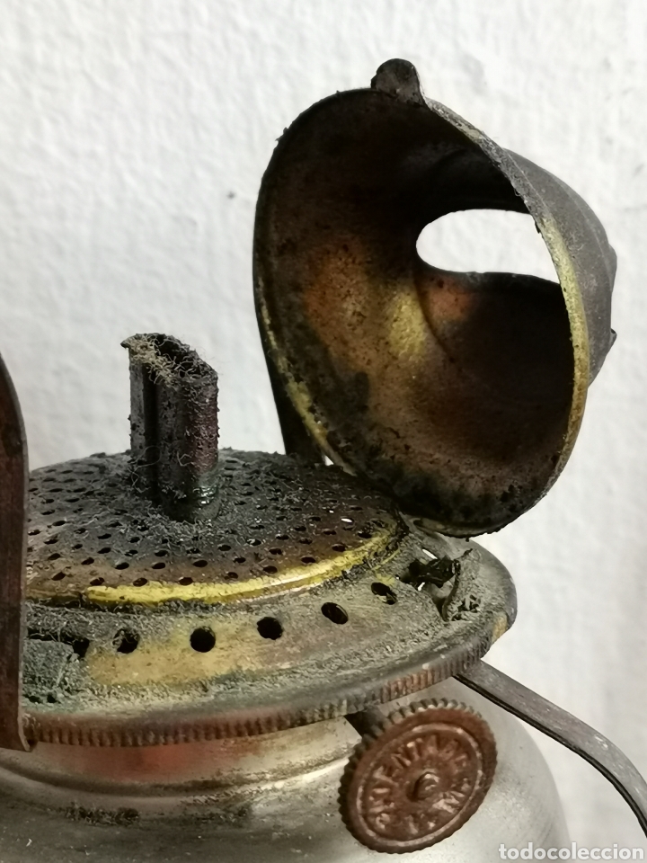 Antig&uuml;edades: Antiguo quinqu&eacute; de metal - Foto 3