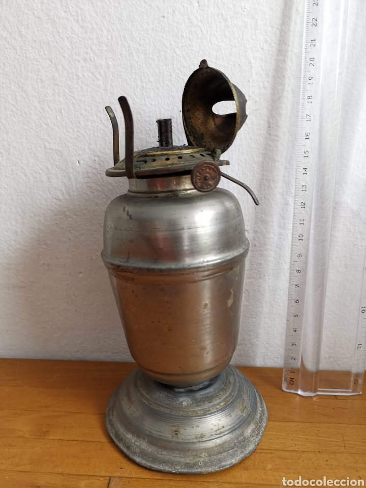 Antig&uuml;edades: Antiguo quinqu&eacute; de metal - Foto 5