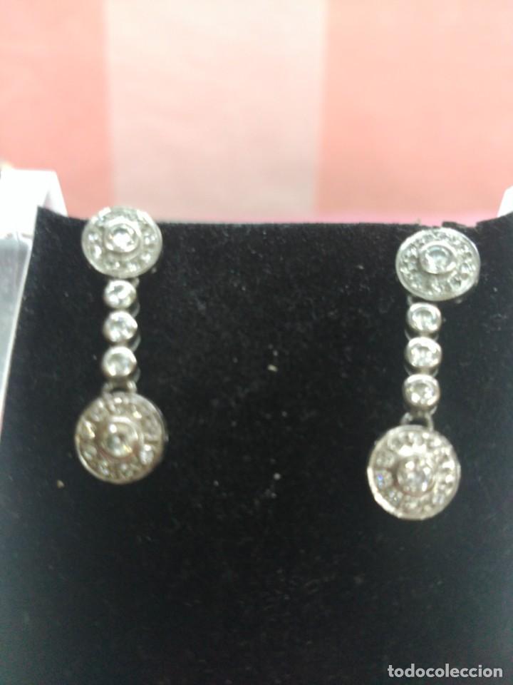 Antig&uuml;edades: Pendientes plata y circonitas + - Foto 1