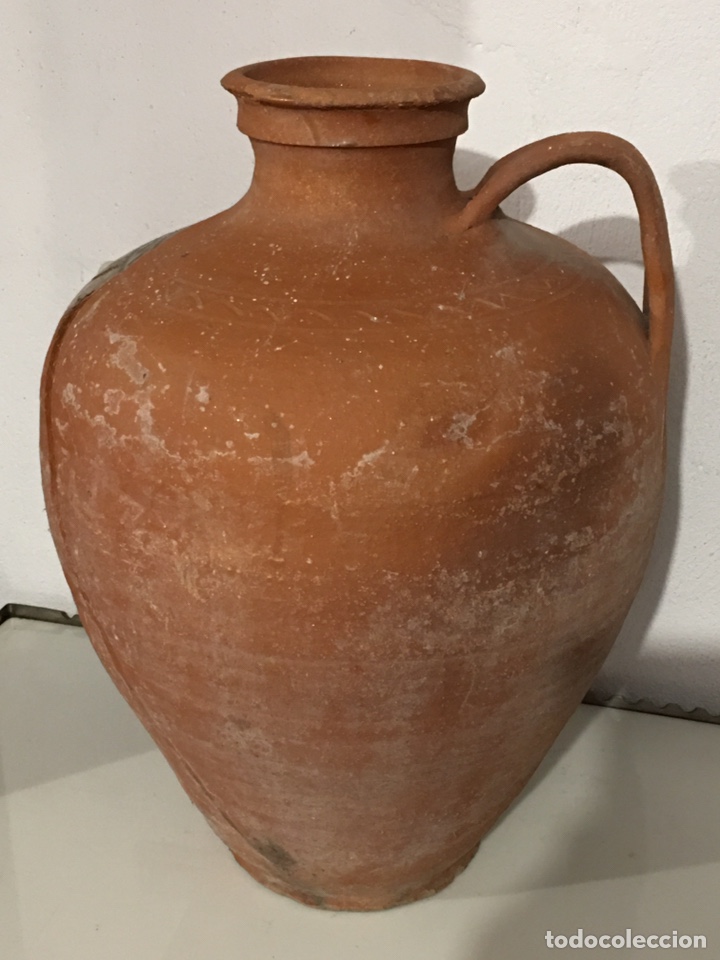 Antig&uuml;edades: ANTIGUO C&Aacute;NTARO POPULAR DE BARRO - GRAN TAMA&Ntilde;O - Foto 6