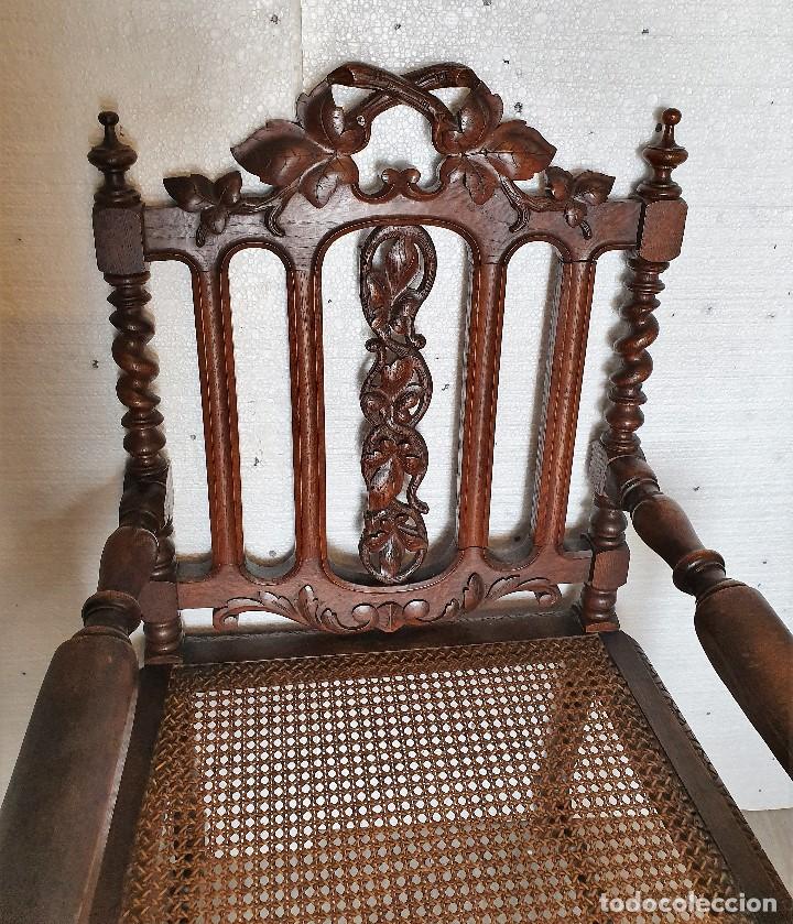 Antig&uuml;edades: ANTIGUO SILLON TALLADO DE REJILLA - Foto 2