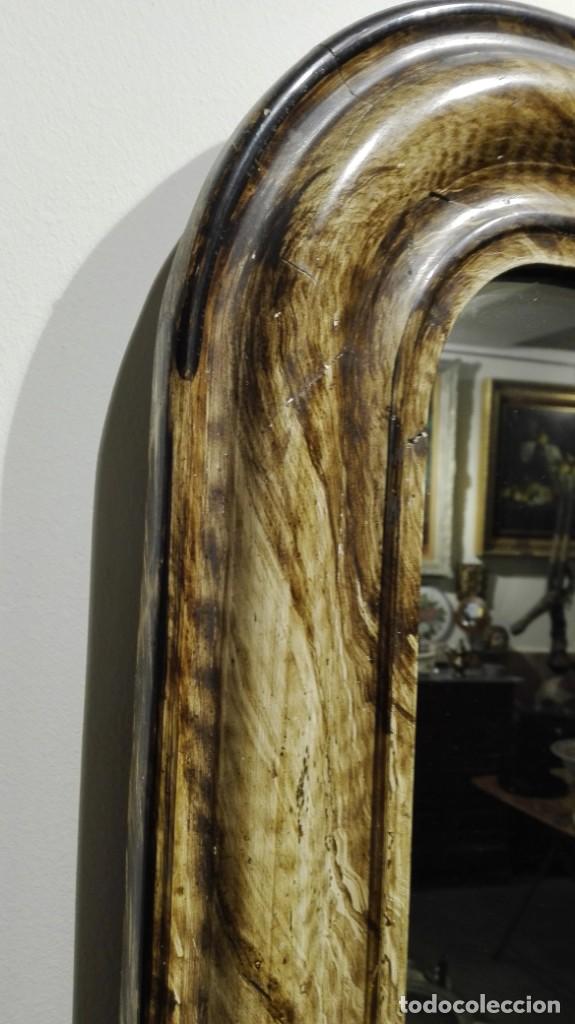 Antig&uuml;edades: ESPEJO MARMOLEADO S XIX MADERA - Foto 2