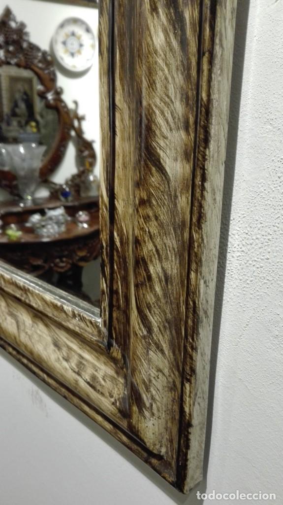 Antig&uuml;edades: ESPEJO MARMOLEADO S XIX MADERA - Foto 3