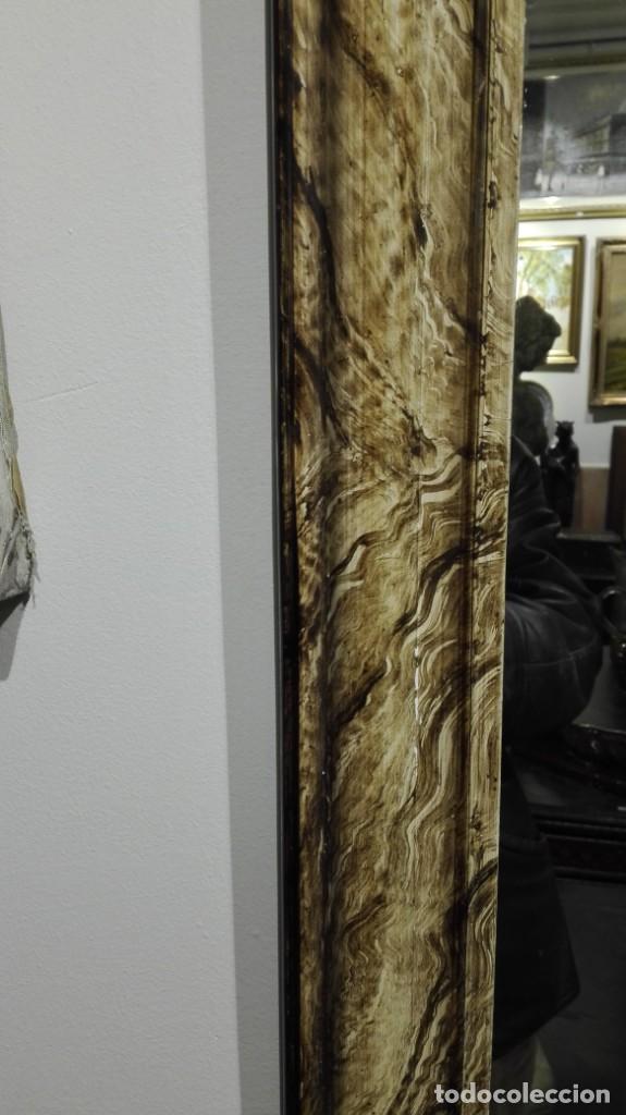 Antig&uuml;edades: ESPEJO MARMOLEADO S XIX MADERA - Foto 4