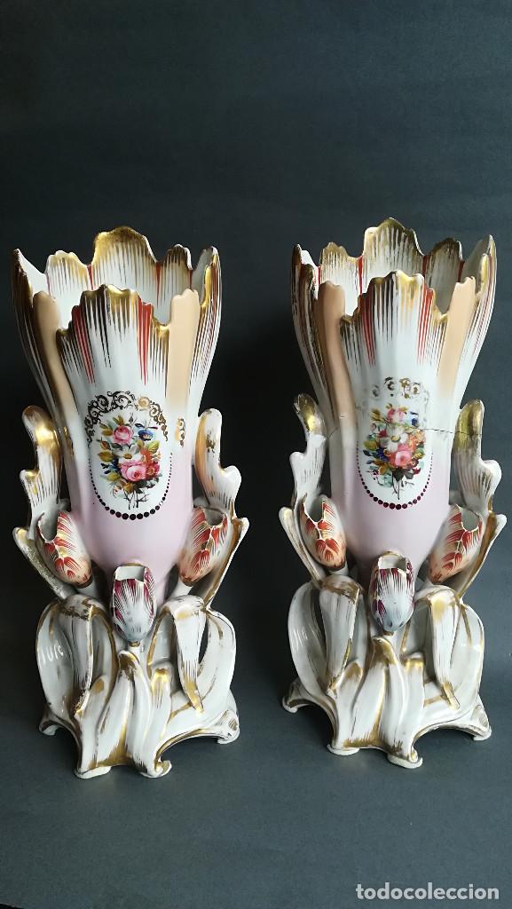 Antig&uuml;edades: PAREJA JARRONES VIEJO PARIS - Foto 1
