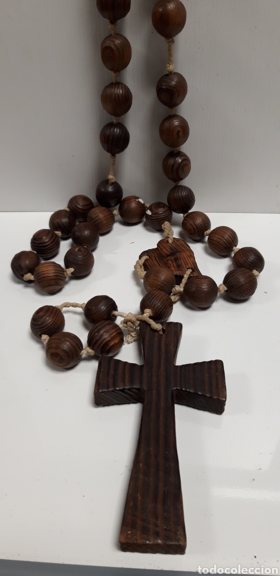 Antig&uuml;edades: GRAN ROSARIO DE MADERA Y CUERDA - Foto 2