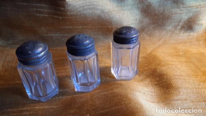 Antig&uuml;edades: 3 saleros cristal y plata - Foto 2