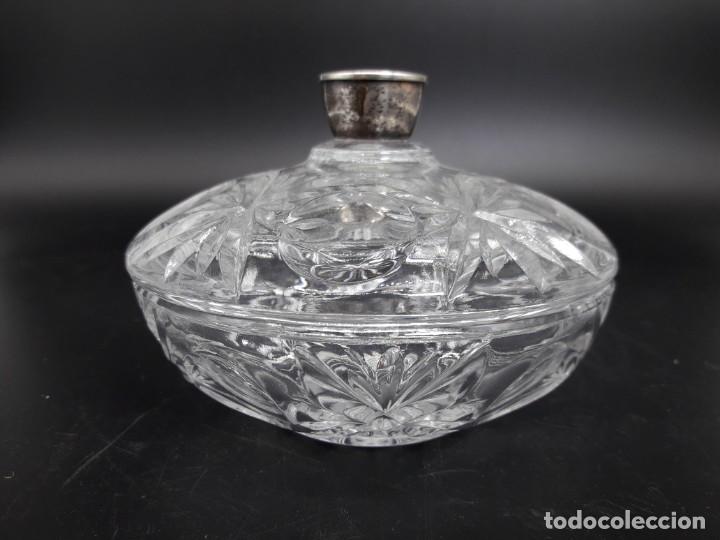 Antig&uuml;edades: Caja cristal con mango plata - Foto 1