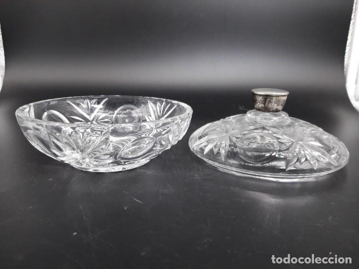 Antig&uuml;edades: Caja cristal con mango plata - Foto 2