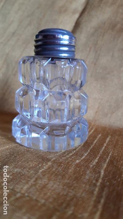 Antig&uuml;edades: Salero de cristal tallado y plata - Foto 9