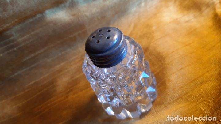 Antig&uuml;edades: Salero de cristal tallado y plata - Foto 18