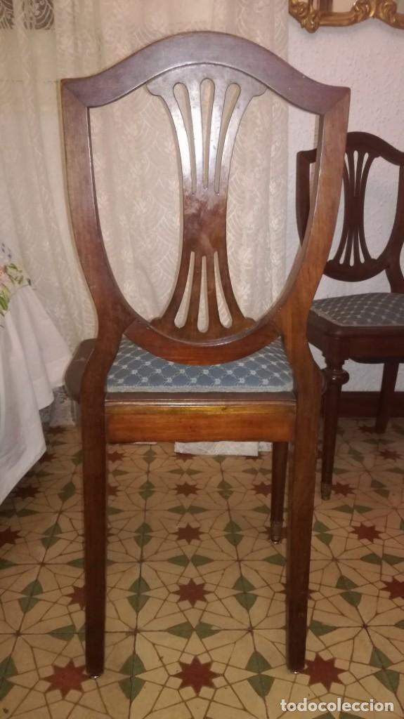 Antig&uuml;edades: 2 sillas caoba tapizadas - Foto 5